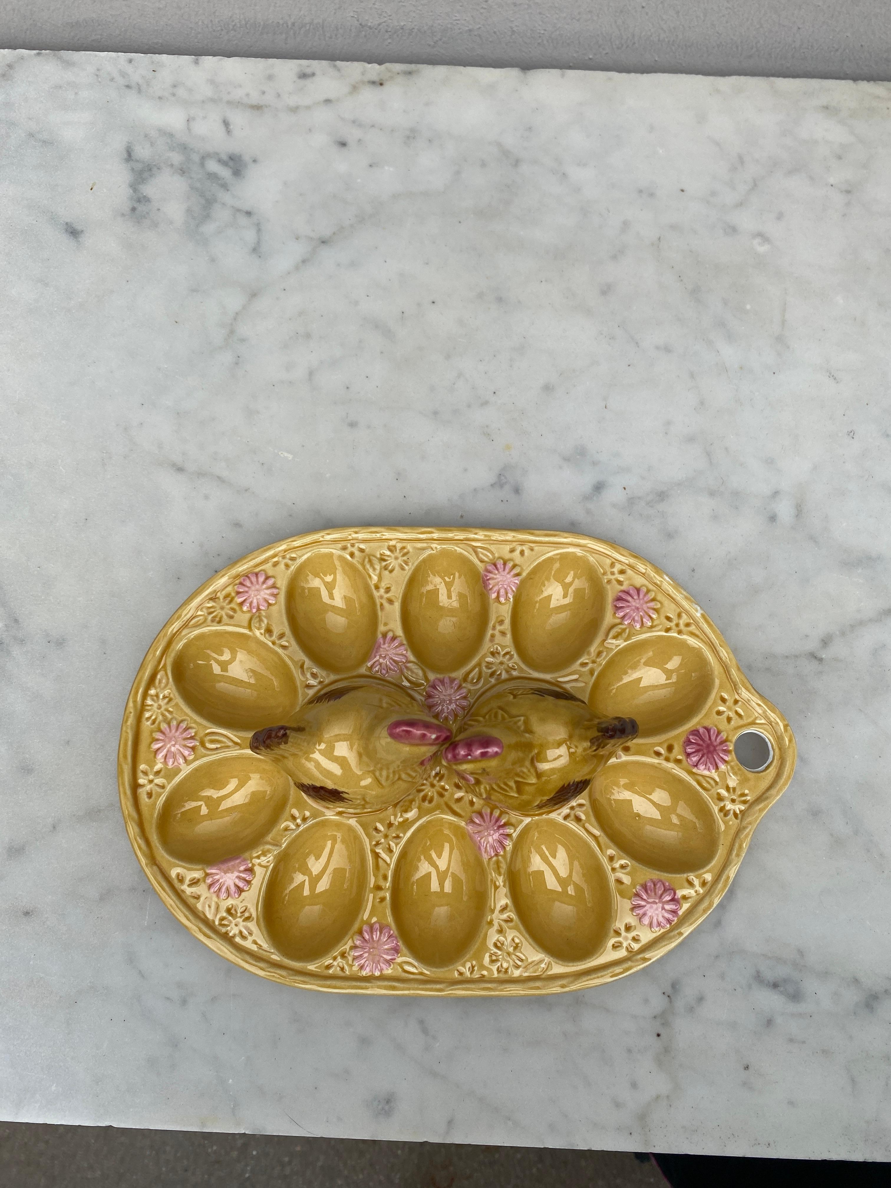 Mid-Century Modern French Majolica Egg Platter Vallauris, Circa 1950
