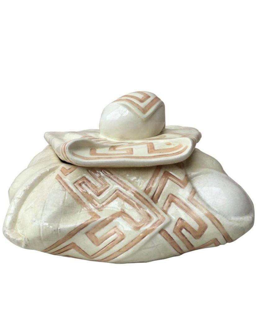 Ceramic French Majolica Egg Platter Vallauris, Circa 1950