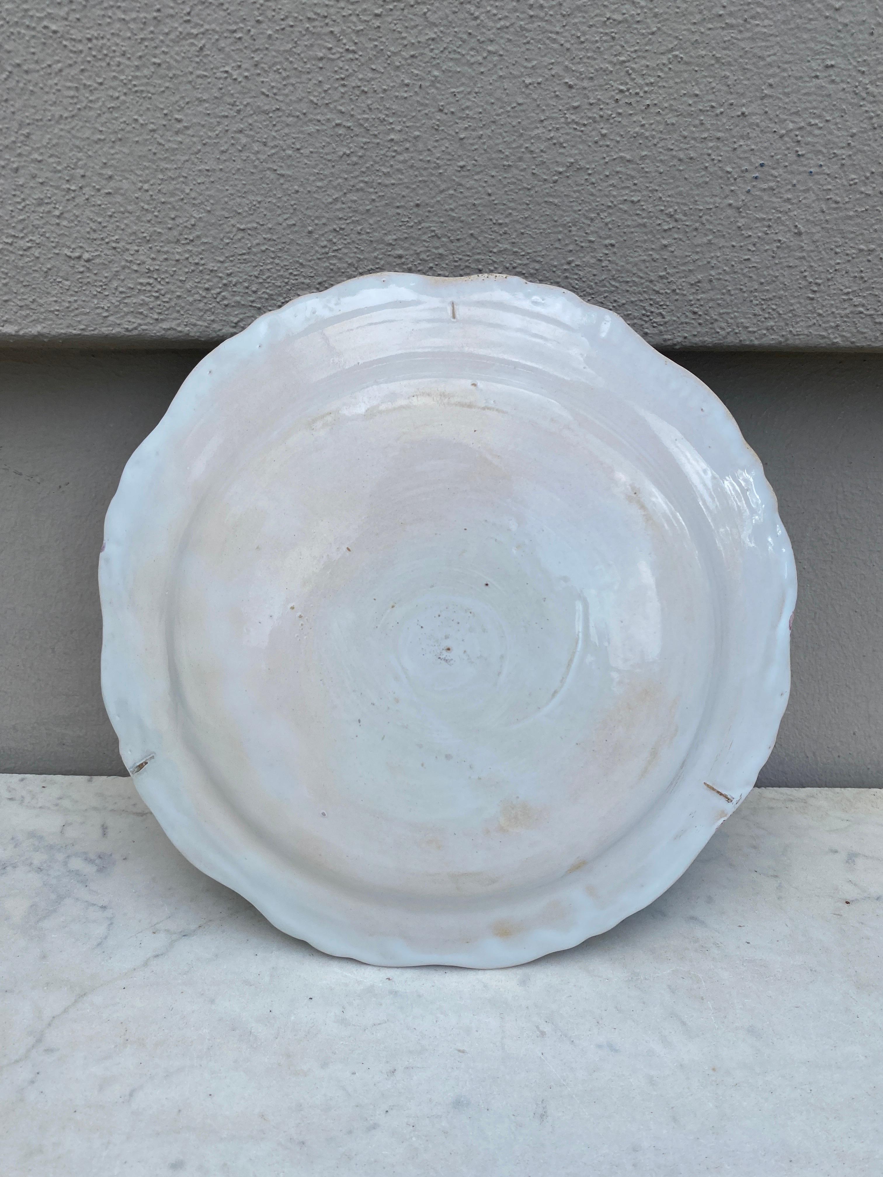 Französischer Majolika-Fayence-Trompe L'Oeil-Gurkenteller, um 1900 im Angebot 1