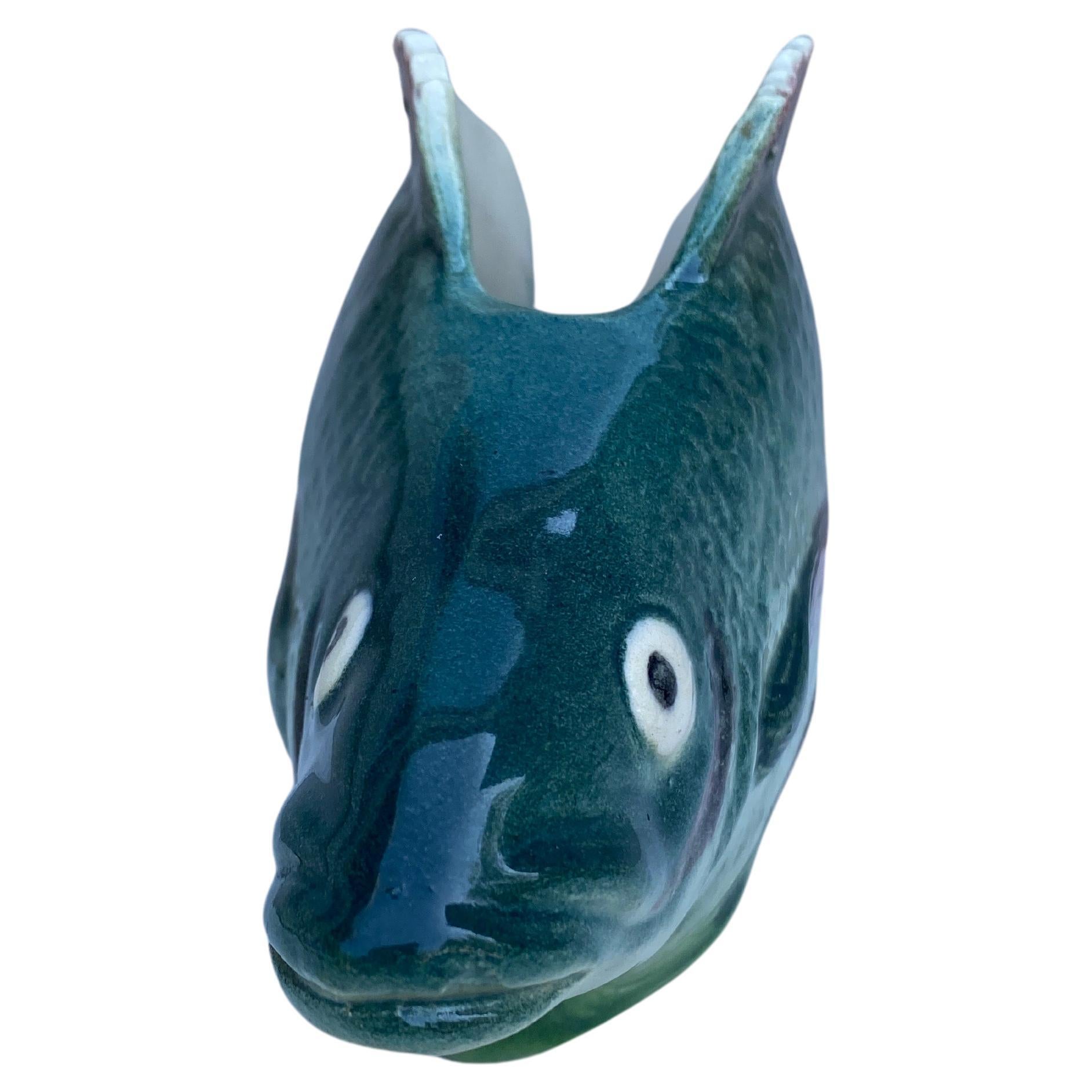 Ceramica Jardiniere in maiolica francese a forma di pesce Desvres Masse Circa 1890 in vendita