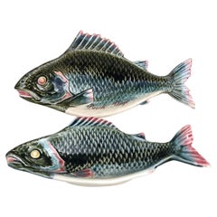 French Majolica Fish Platter Fives Lille Circa 1900