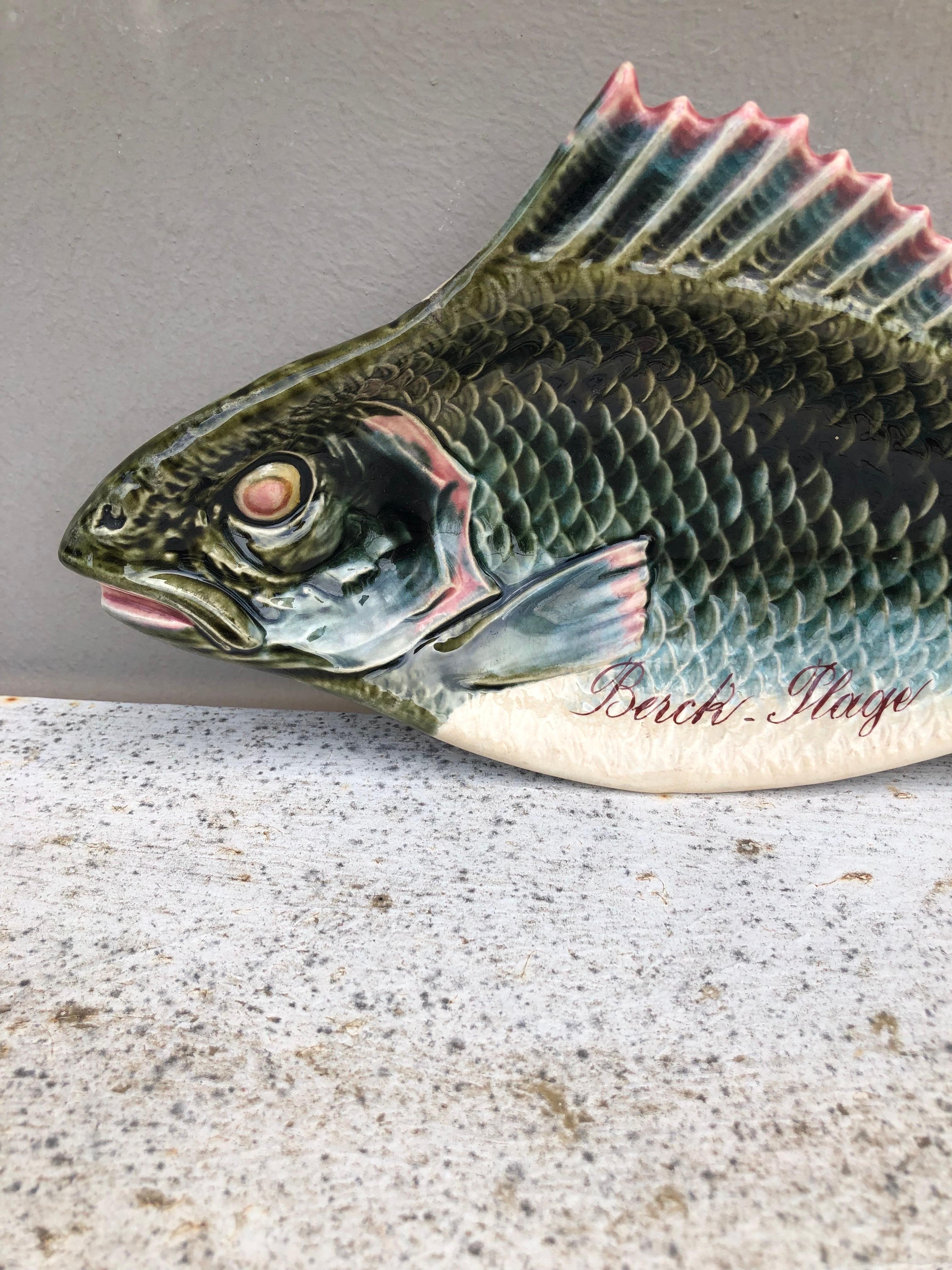 French Provincial French Majolica Fish Platter Fives Lille Circa 1900