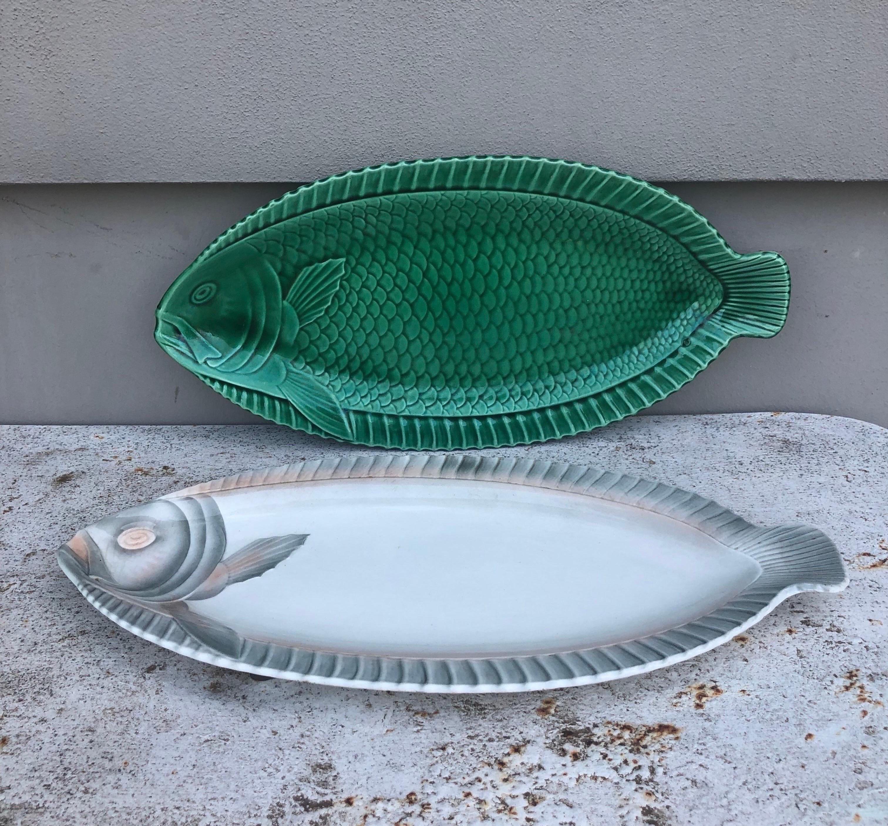 French Majolica Fish Platter Sarreguemines Circa 1930 For Sale 2