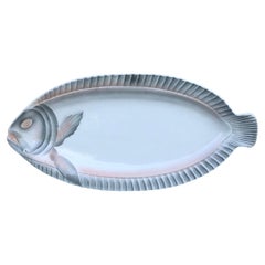Vintage French Majolica Fish Platter Sarreguemines Circa 1930