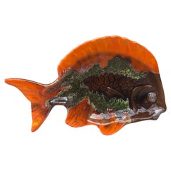 French Majolica Fish Platter Vallauris, Circa 1950 French Majolica Fish Platter Vallauris, Circa 1950