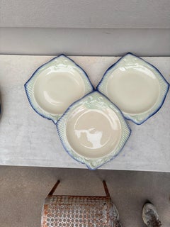 French Majolica Fish Set 12 Plates Platter & Saucer Montereau