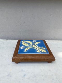 French Majolica Fleur-De-Lis Coaster