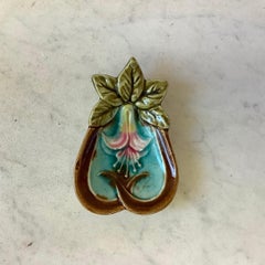 French Majolica Flower Butter Pat, circa 1880