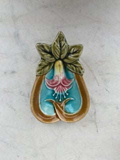 French Majolica Flower Butter Pat, circa 1880