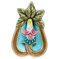 French Majolica Flower Butter Pat, circa 1880