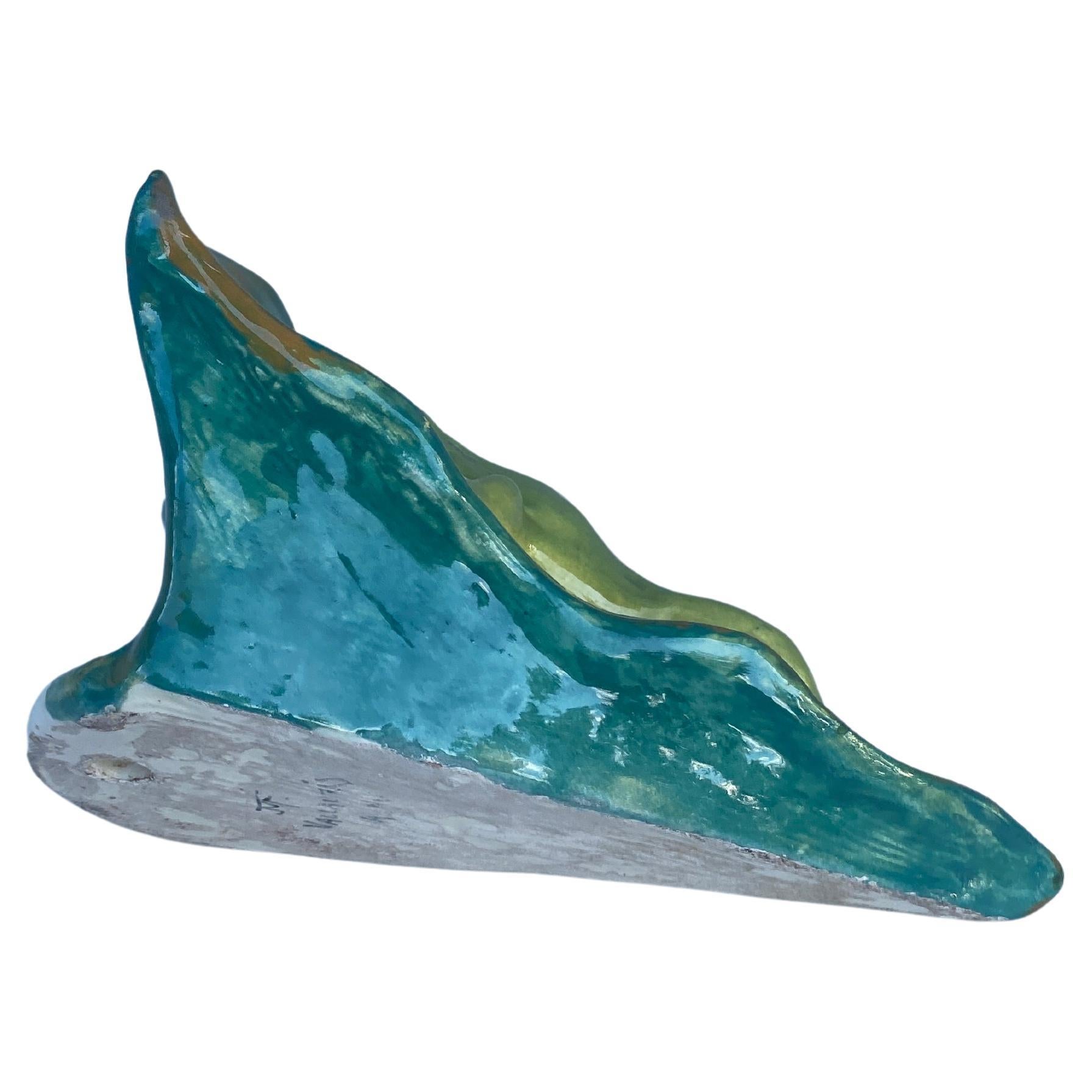 Inizio XX secolo Tasca da parete a rana in maiolica francese Jerome Massier Fils Vallauris, circa 1900 in vendita