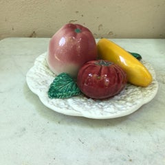 French Majolica Fruits Platter, circa 1950