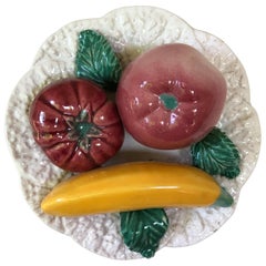 French Majolica Fruits Platter, circa 1950