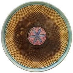 French Majolica Geometrical Plate, circa 1880
