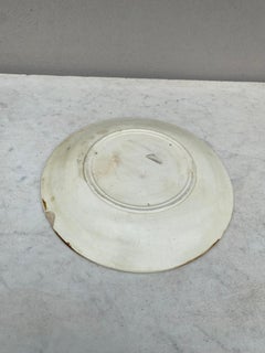 French Majolica Grape Leaves Plate Onnaing, circa 1900