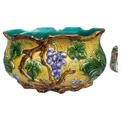 French Majolica Grapes Jardinière, circa 1880