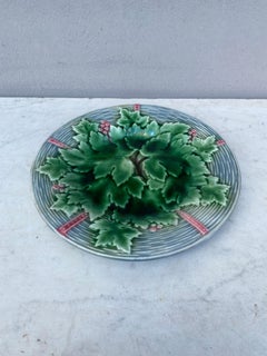 French Majolica Grapes Plate Gien, circa 1890