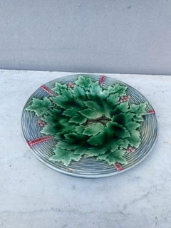 French Majolica Grapes Plate Gien, circa 1890
