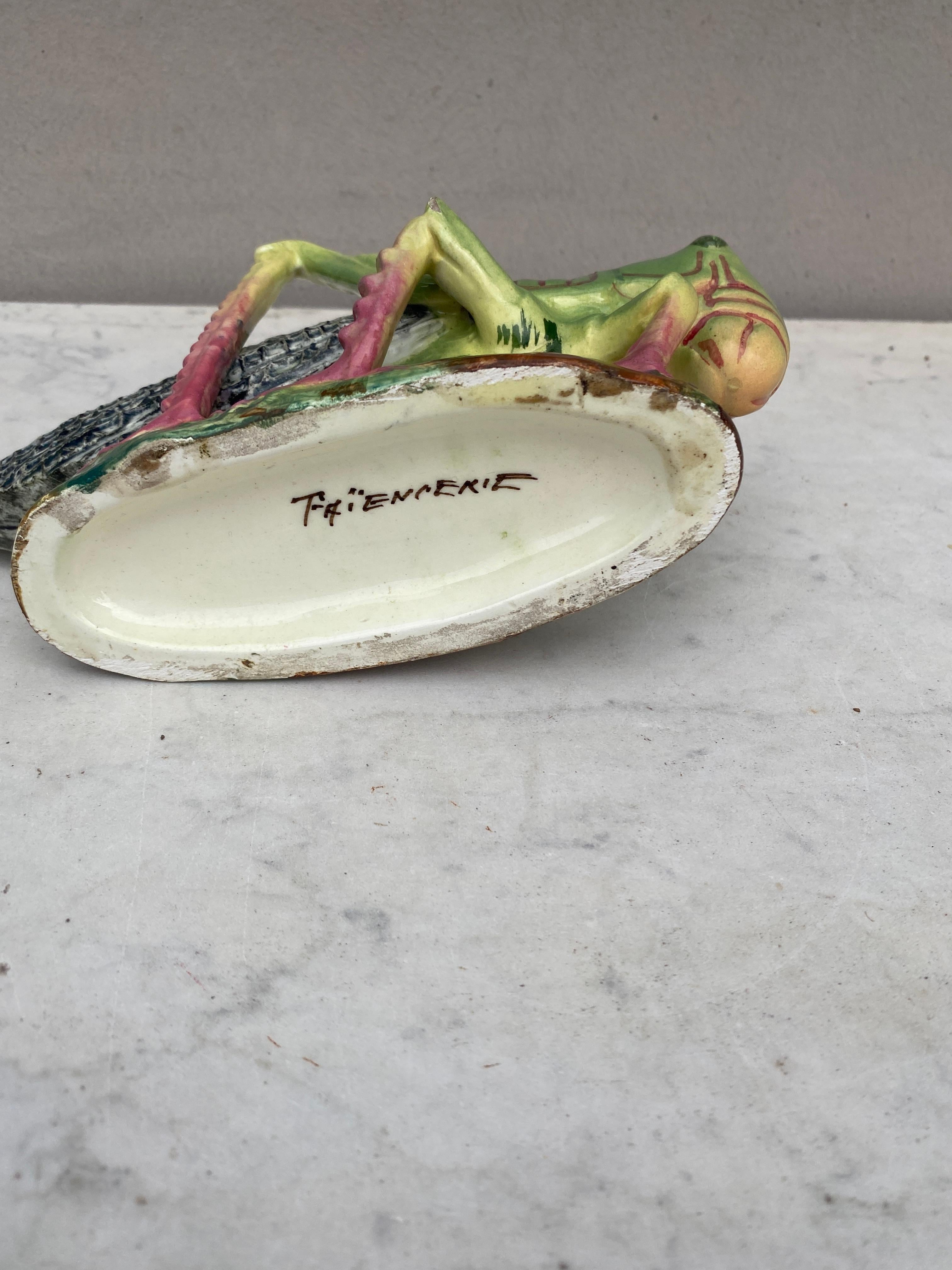 French Majolica Grasshopper Jardinière Vallauris Circa 1920 4