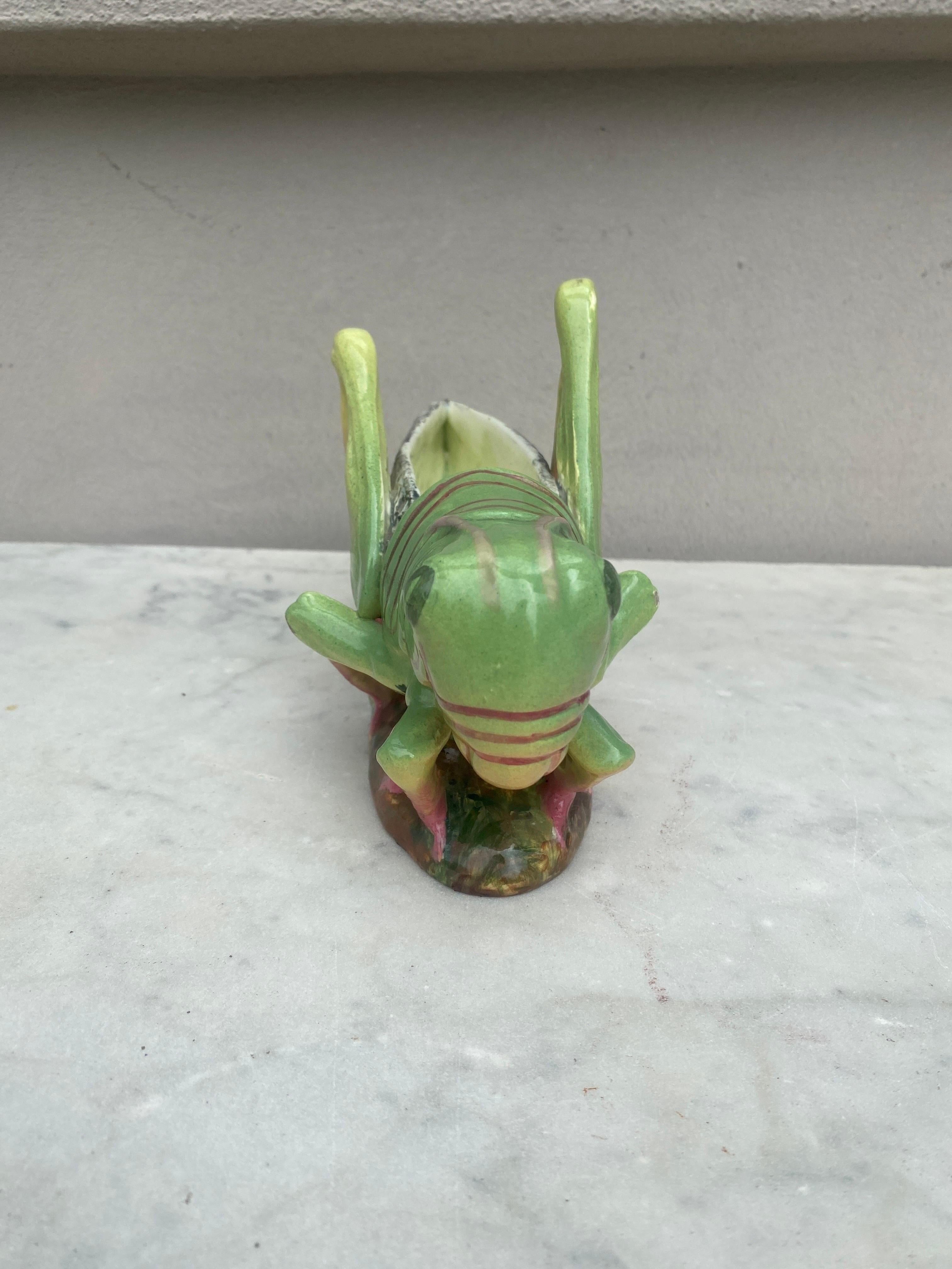 French Majolica Grasshopper Jardinière Vallauris Circa 1920 1