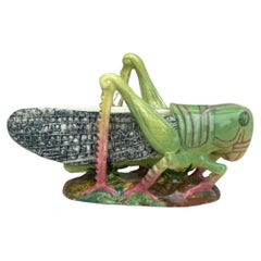French Majolica Grasshopper Jardinière Vallauris Circa 1920