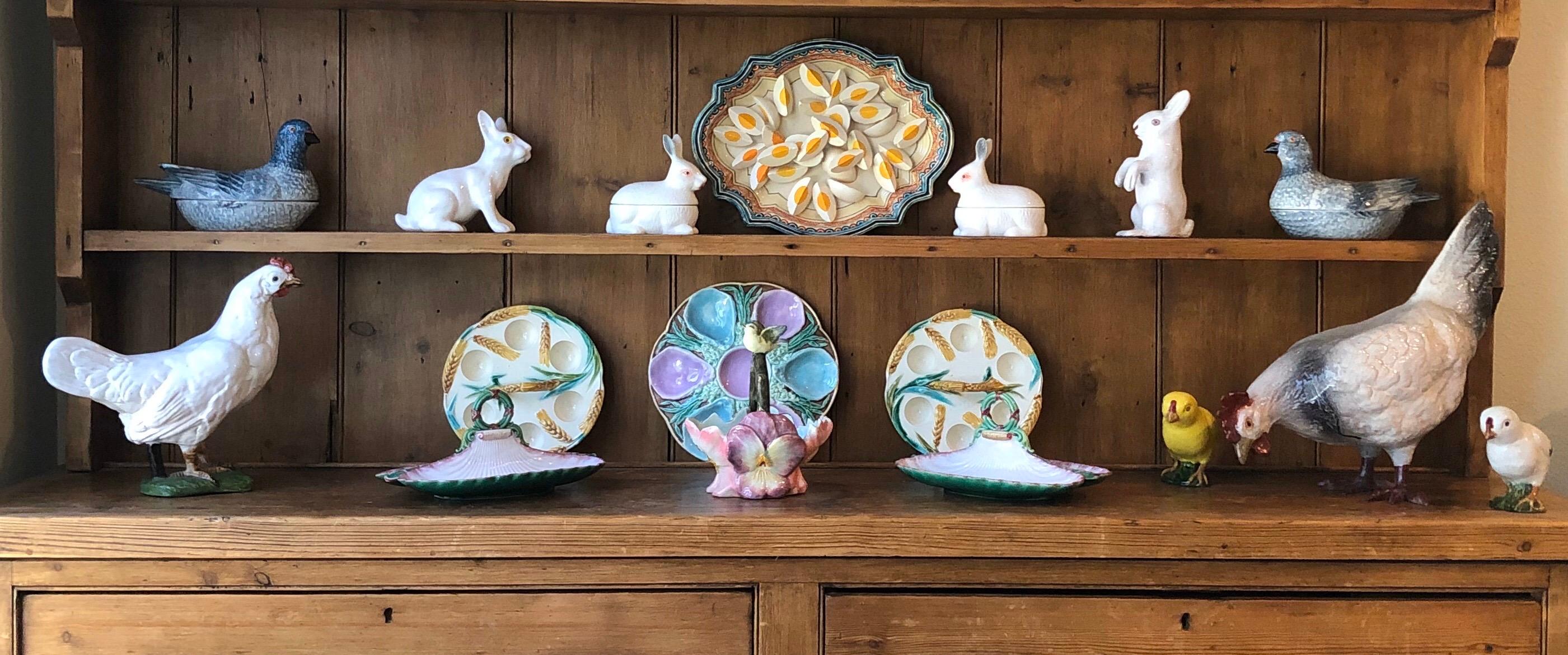 French Majolica Hen Tureen Caugant 2