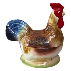 Zuppiera per galline in maiolica francese Caugant