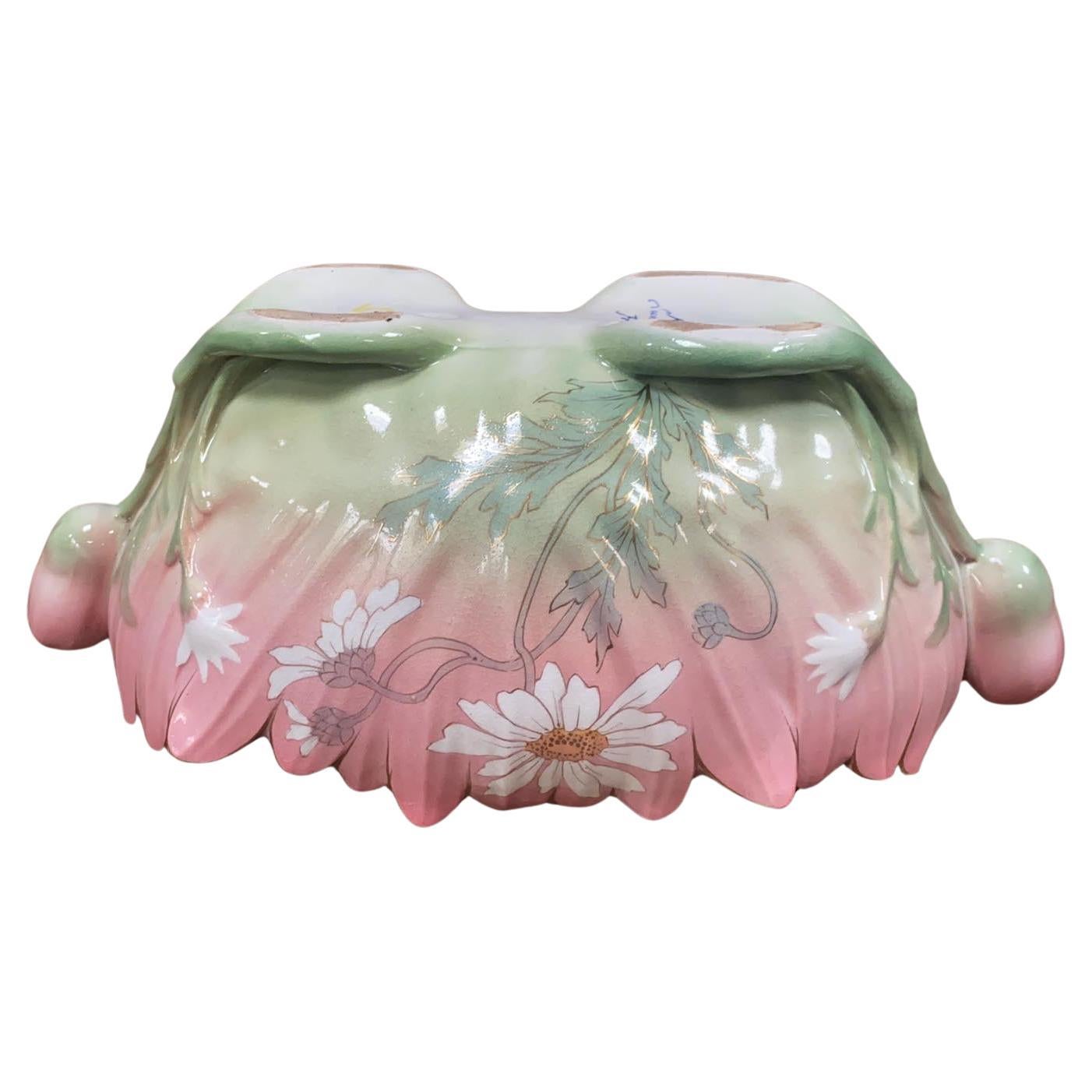 Vittoriano Jardiniere francese in maiolica Daisy Keller & Guerin Luneville, circa 1900 in vendita