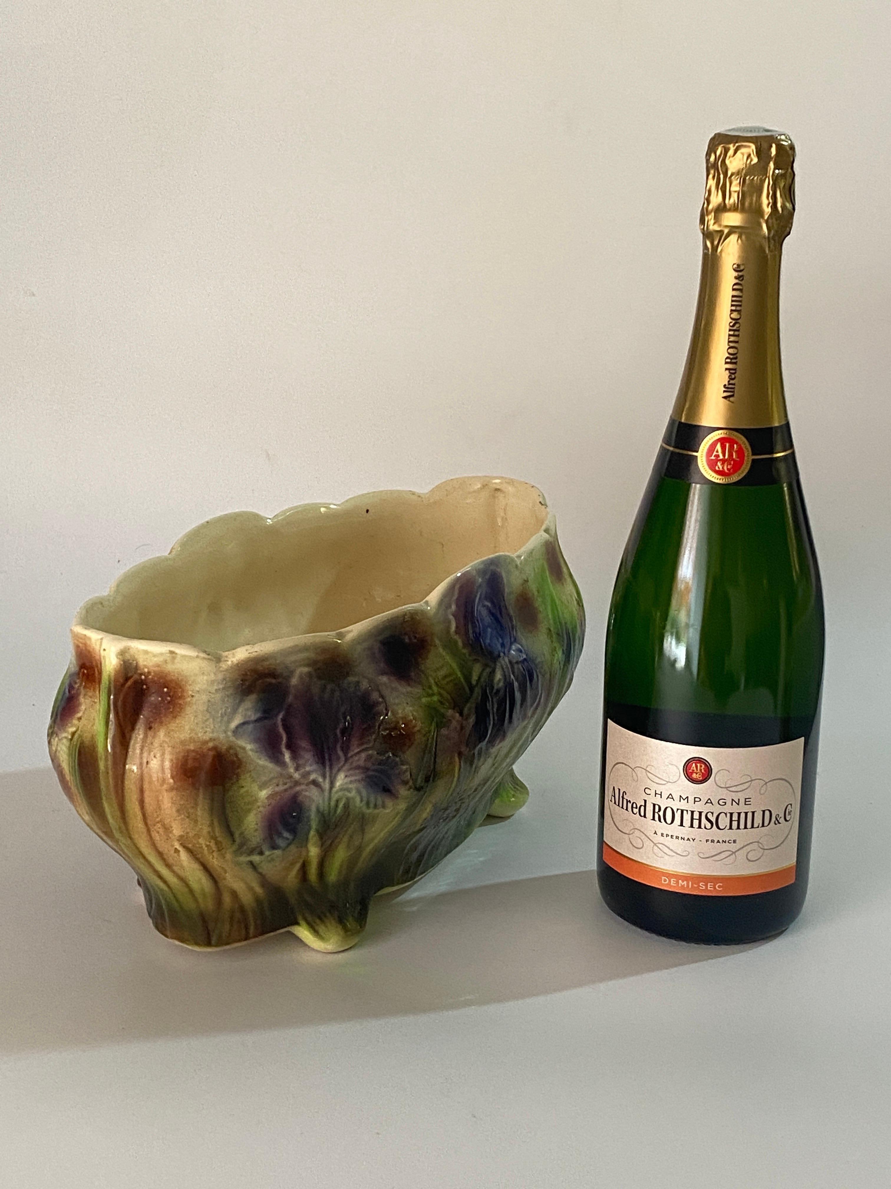 French Majolica Jardiniere in Ceramic, French, 1930 4