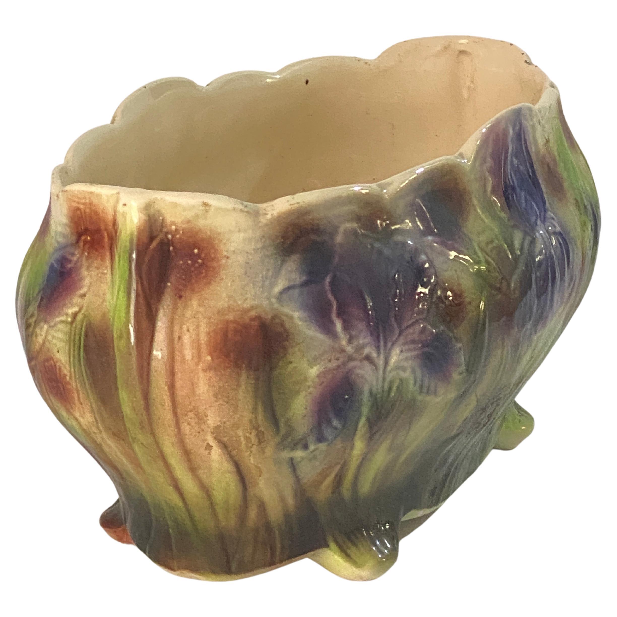 French Majolica Jardiniere in Ceramic, French, 1930