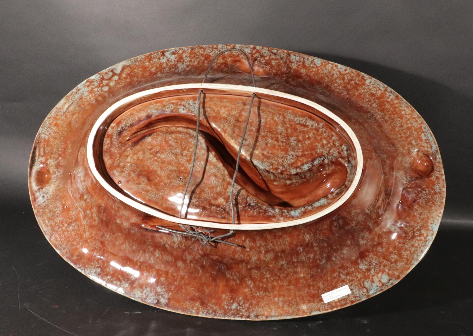 Französische Majolika Großes Fischgericht aus Palissy, Longchamps Hersteller. im Angebot 10