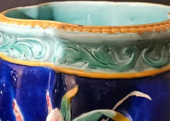 French Majolica Large Urns- A Pair