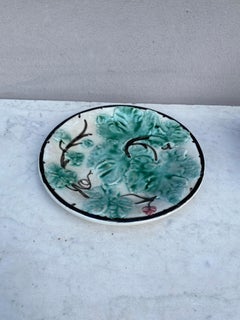 French Majolica Leaves Plate, circa 1880