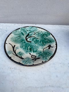 French Majolica Leaves Plate, circa 1880