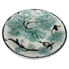French Majolica Leaves Plate, circa 1880