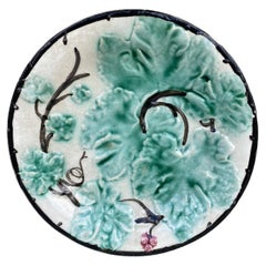 French Majolica Leaves Plate, circa 1880