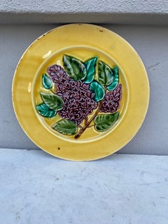 French Majolica Lilac Plate Luneville, circa 1880