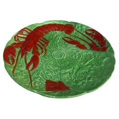 French Majolica Lobster Plate Choisy Le Roi Circa 1930