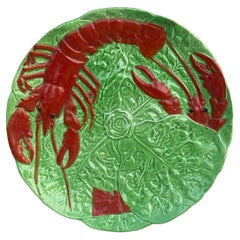 Vintage French Majolica Lobster Plate Choisy Le Roi Circa 1930