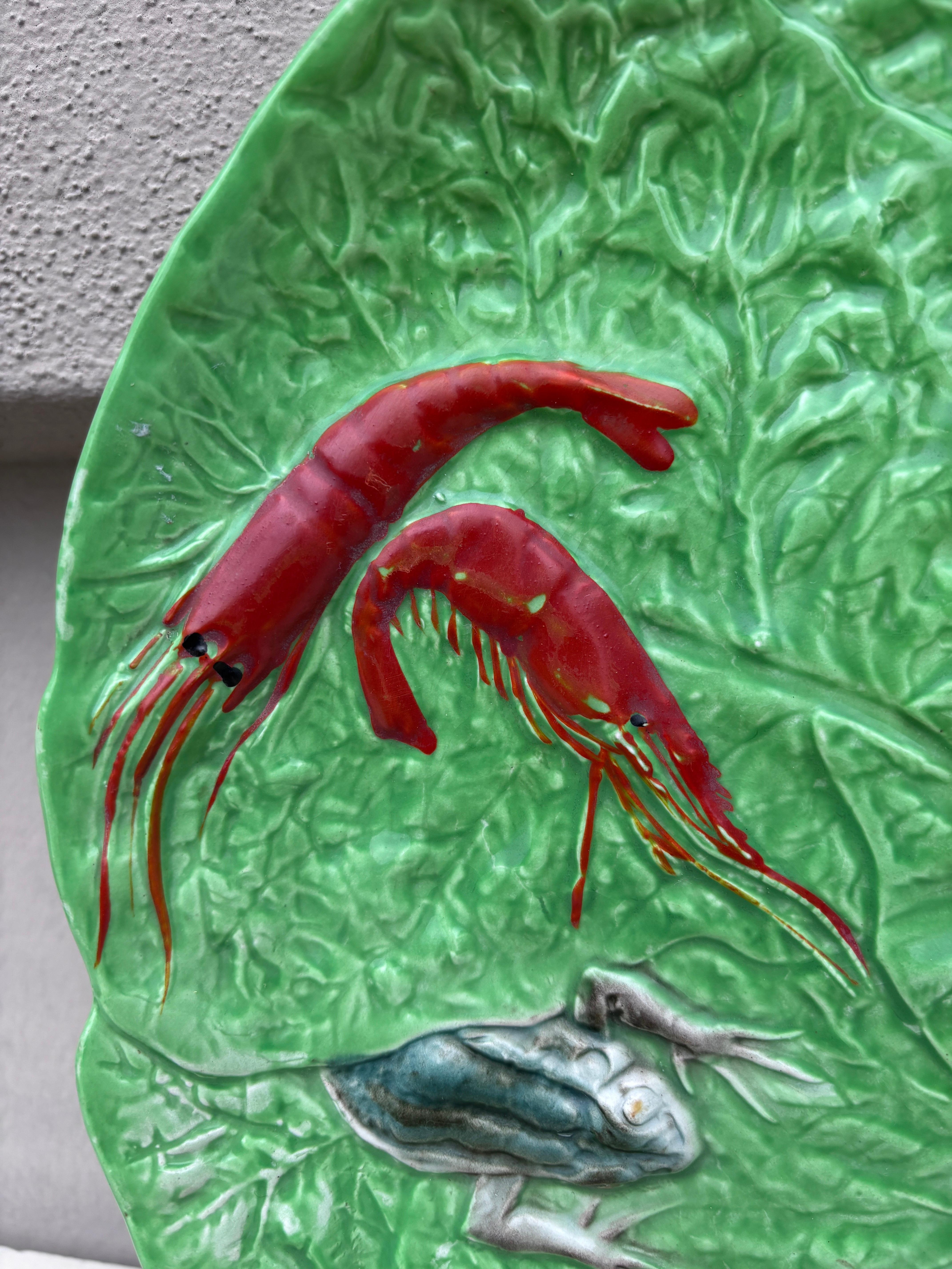 Mid-20th Century French Majolica Lobster Platter Choisy Le Roi Circa 1930 For Sale