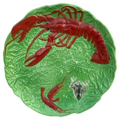 Retro French Majolica Lobster Platter Choisy Le Roi Circa 1930