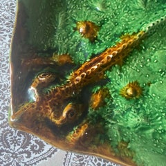 French Majolica Manta Ray Dish Platter, Desvres, circa 1960