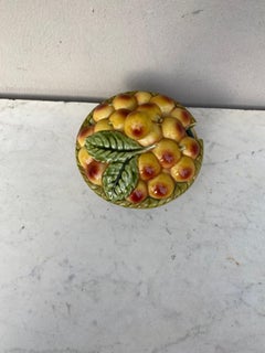 French Majolica Mirabelle Plums Tureen Sarreguemines, circa 1920