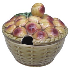 French Majolica Mirabelle Plums Tureen Sarreguemines, circa 1920