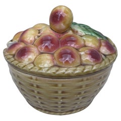 French Majolica Mirabelle Plums Tureen Sarreguemines, circa 1920