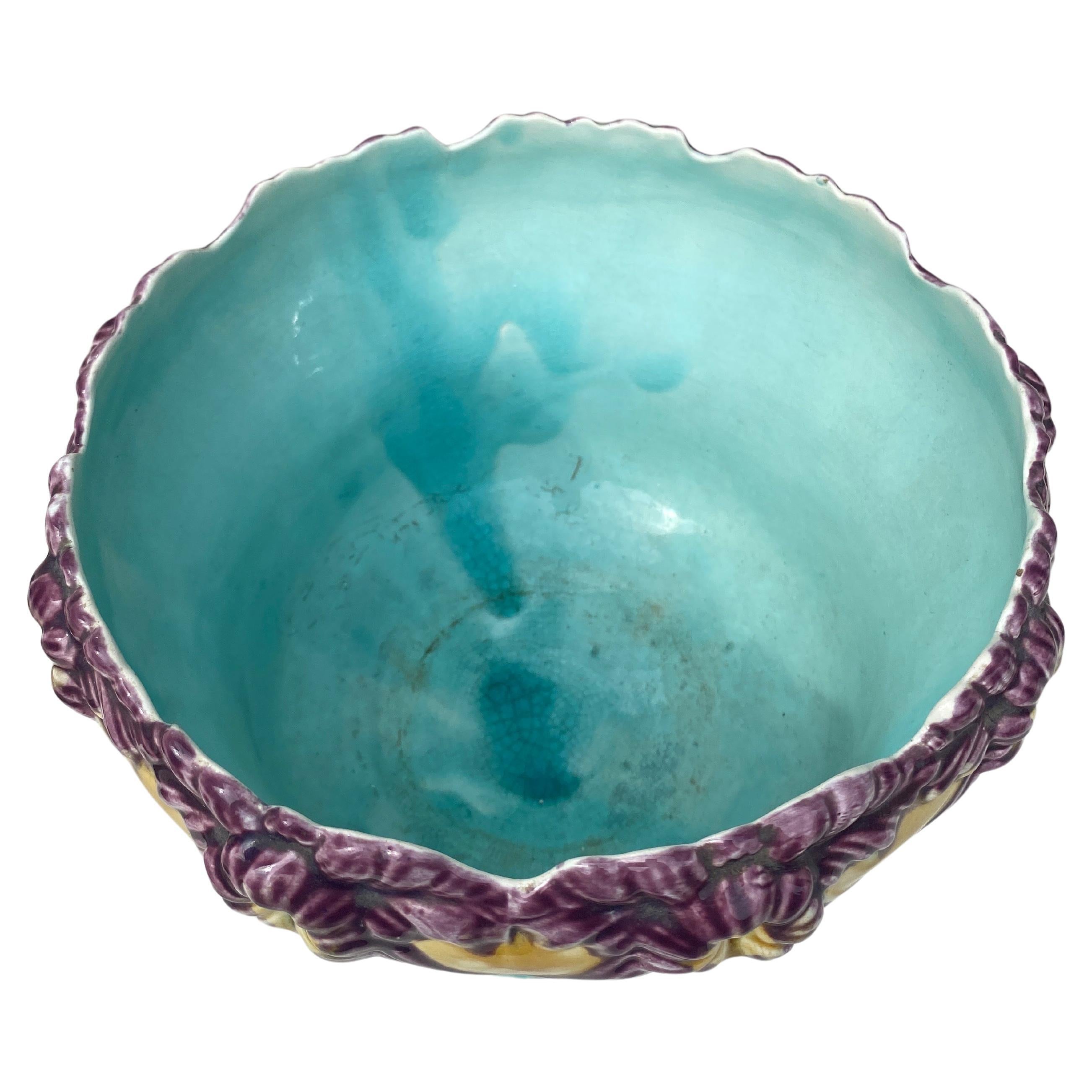 French Majolica Orchid Jardinière Onnaing, circa 1880 For Sale 1