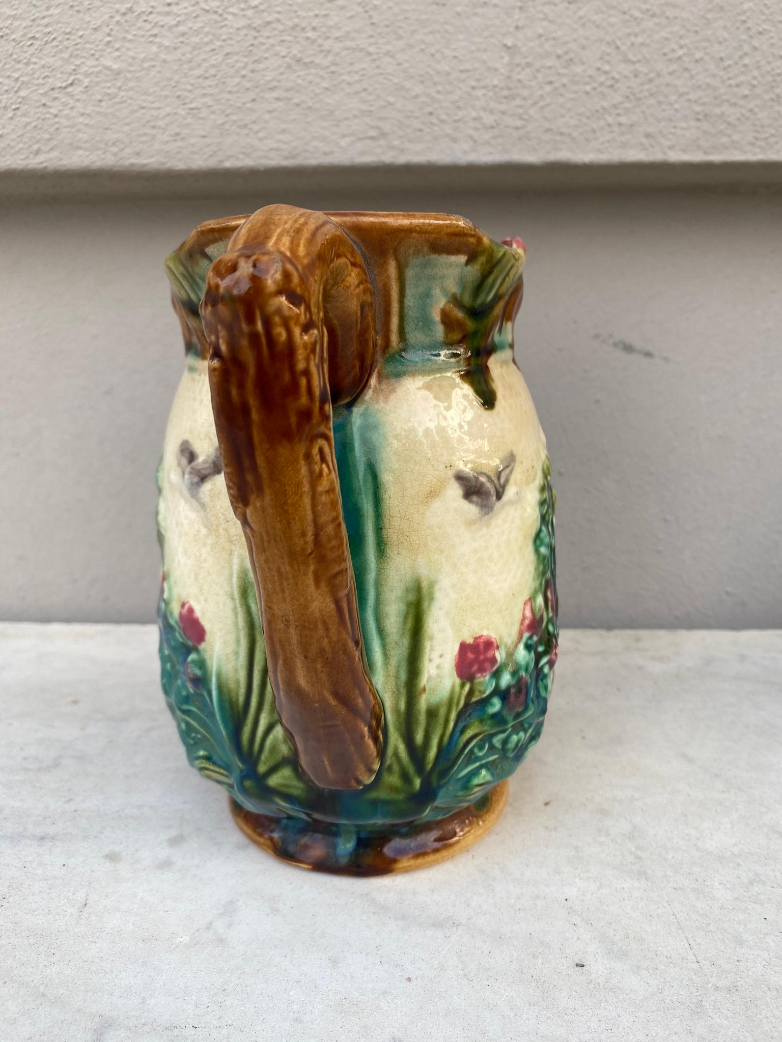 Early 20th Century French Majolica Otter Pitcher Onnaing, circa 1900 For Sale