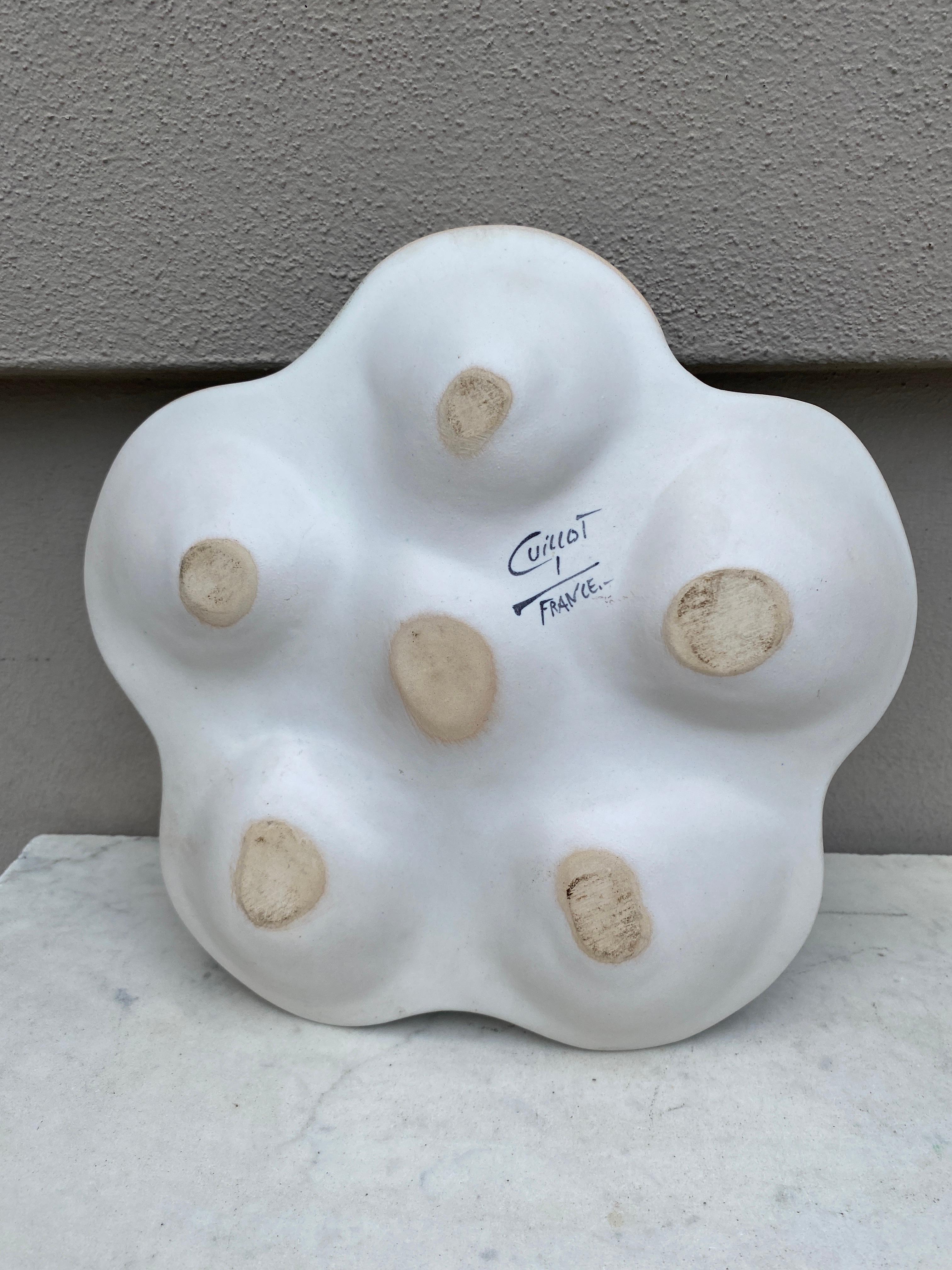 French Majolica Oyster Marcel Guillot, circa 1950 In Good Condition For Sale In Austin, TX