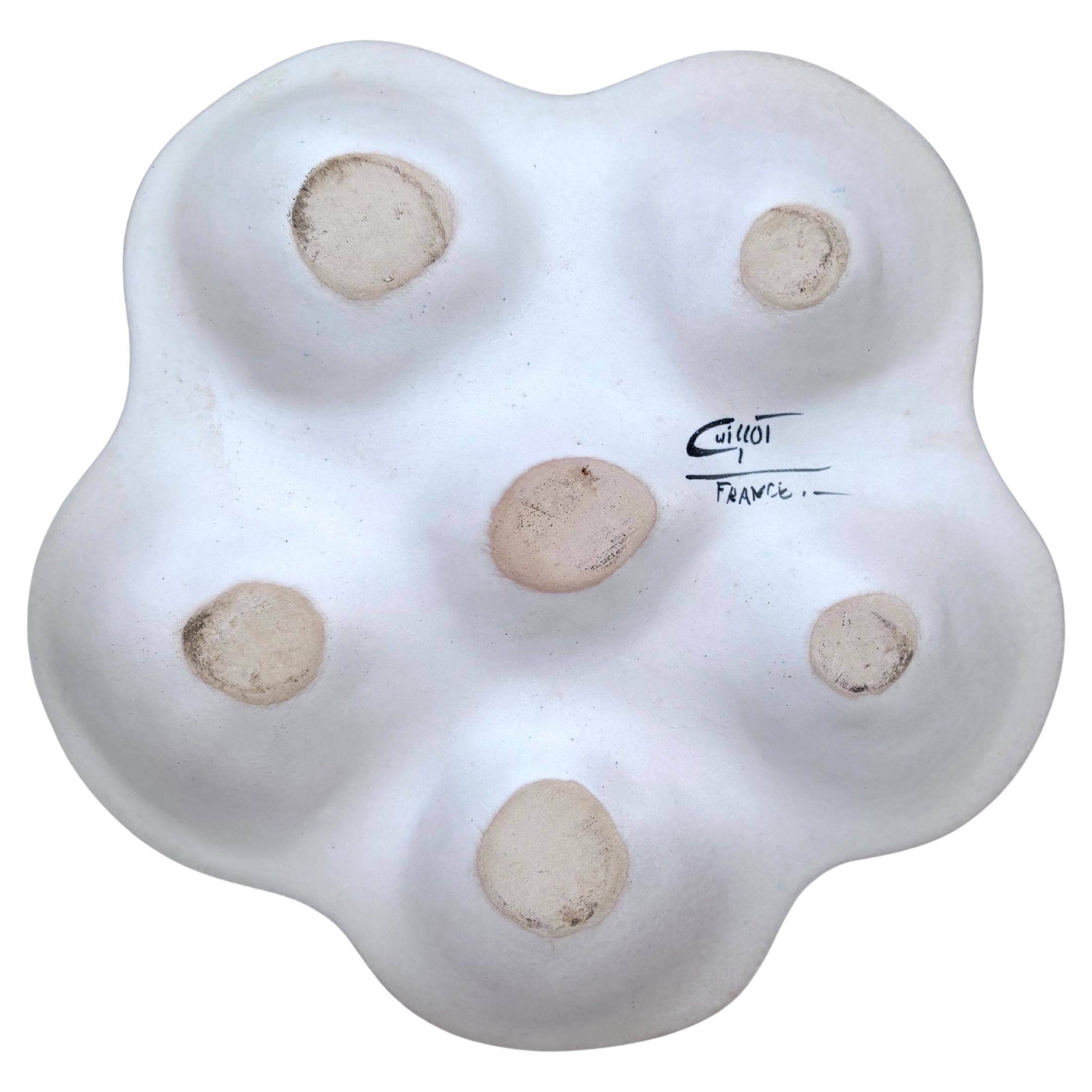 French Majolica Oyster Marcel Guillot Vallauris, circa 1950 In Good Condition In Austin, TX