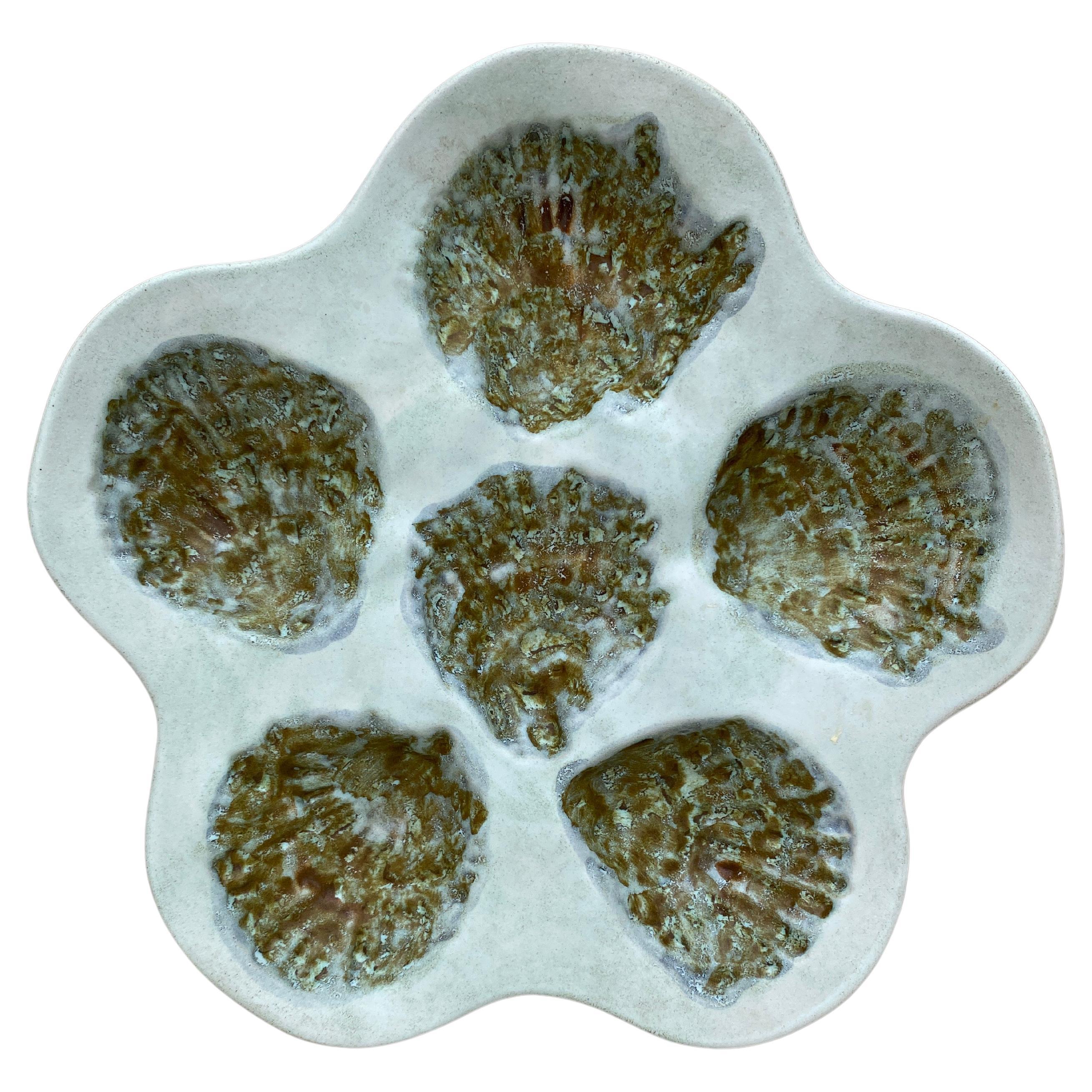 French Majolica Oyster Marcel Guillot, circa 1950 For Sale